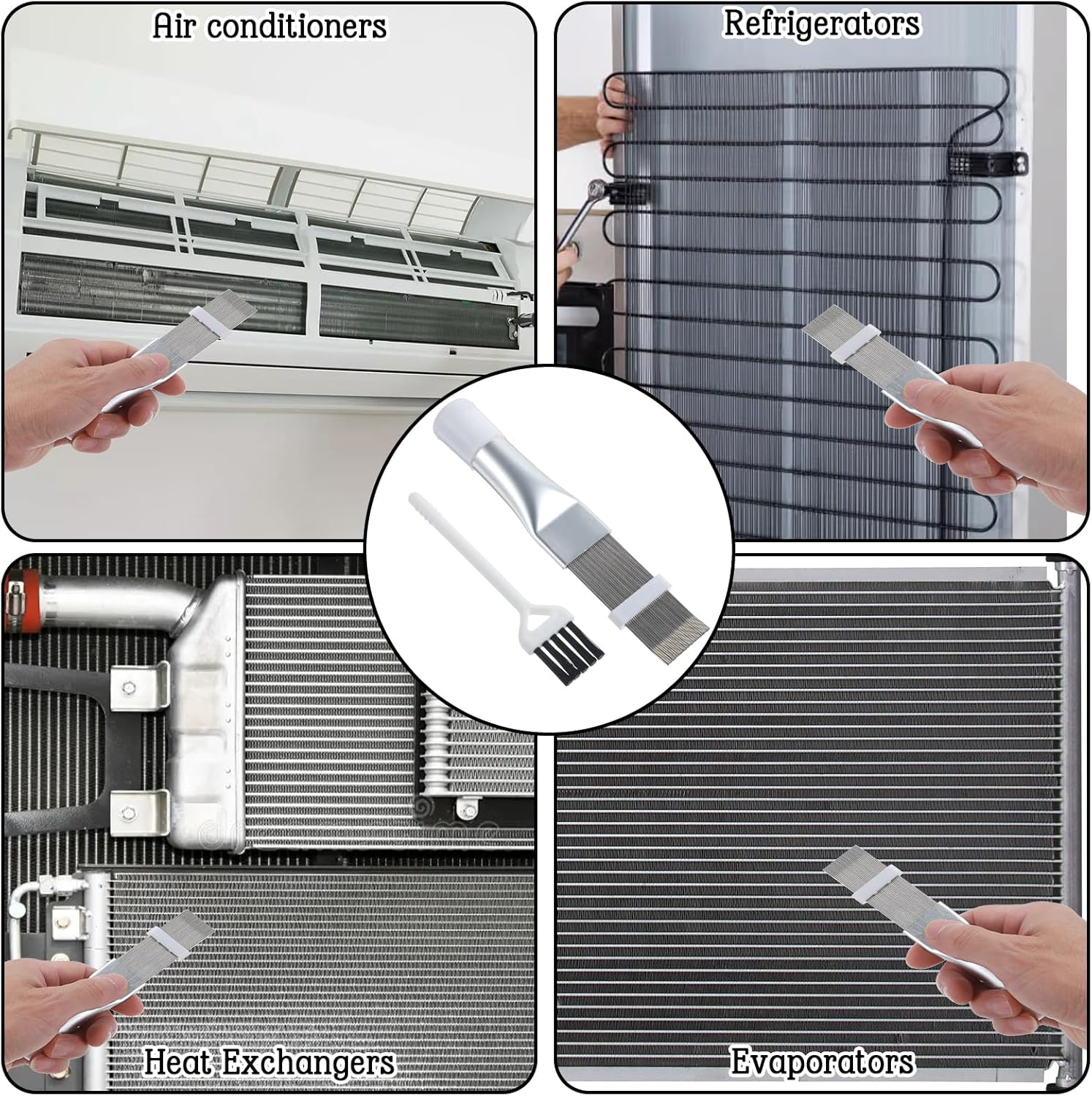 2Pcs Radiator Fin Comb,Coil Cleaning Brush Air Conditioner Fin Comb Kit for Combing Radiator Evaporator Condenser — image 3
