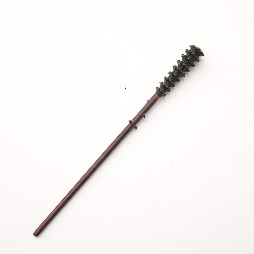 Arc Shaped Resin Magic Wand With Built-in Metal Core, Dark Group Cosplay Holiday Prop, Style 29, Black Gold Stamping Ribbon Gift Box