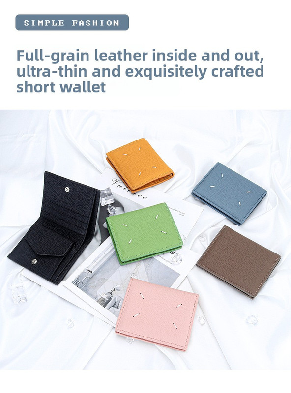 Women's Genuine Leather Bi-fold Wallet - Slim Short Purse with Coin Pocket & RFID Blocking - Soft Cowhide Minimalist Card Holder - Blue โ image 6