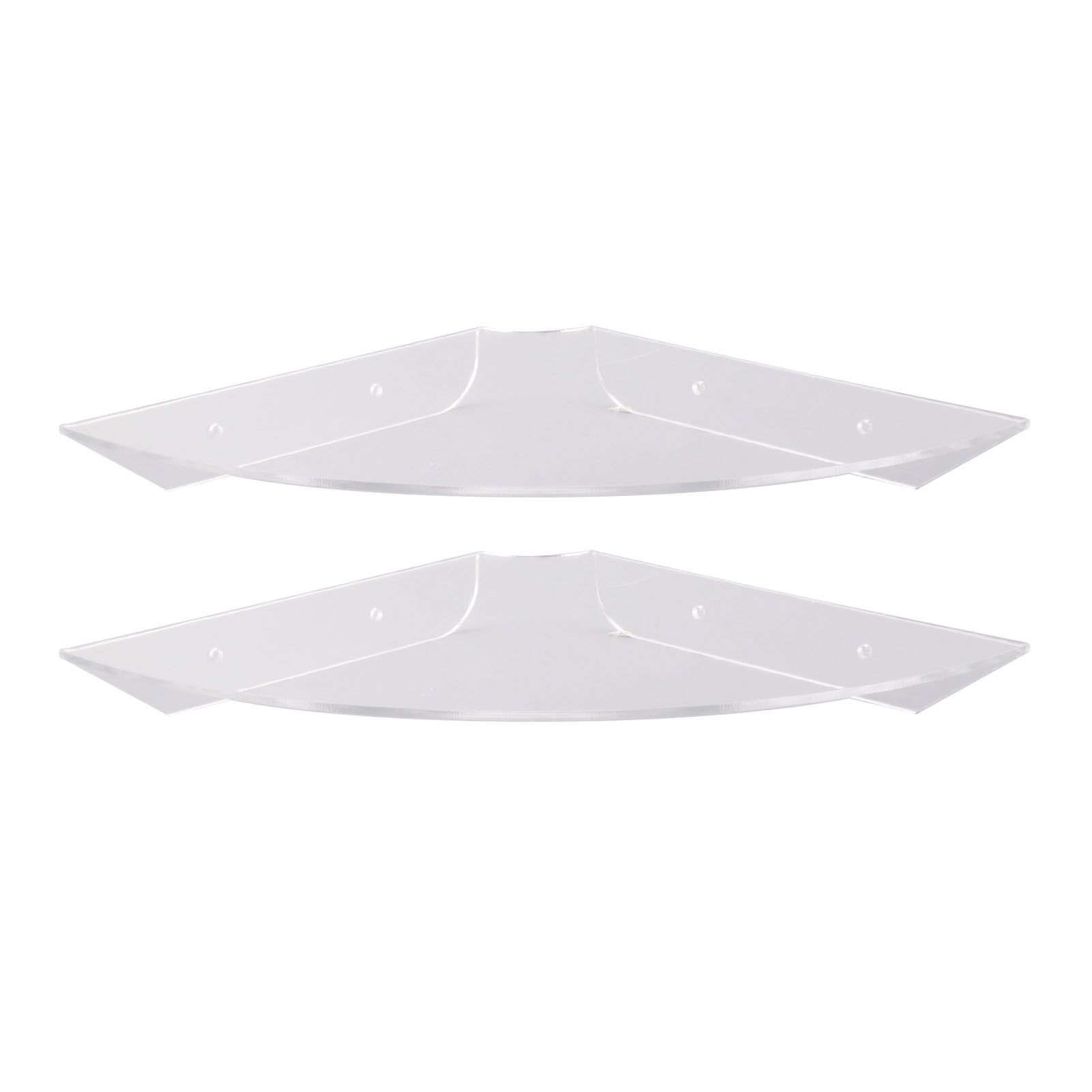 2pcs Wall Mount Floating Corner Shelves Quarter Round Hanging Corner Shelves for Bedrooms Living Rooms Shower Room Transparent — image 4