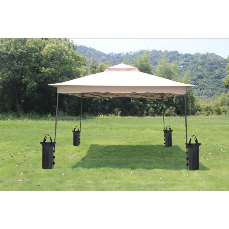 4 Pack Heavy Duty Weight Bags Double Stitched Leg Weights for Pop up Awning Tent Weighted Feet Sandbag Outdoor Bag Black, Round, Black, 15 x 49cm — image 2