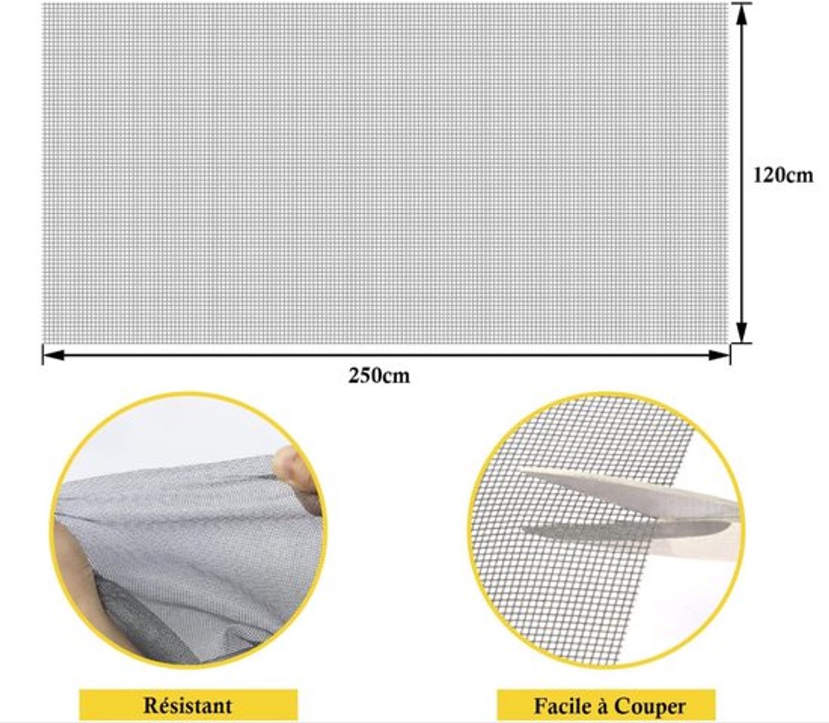 piece - Window screen 120 x 250 cm - Black - Mesh - Universal Window Screen - Custom-made screen mesh - Make your own screen - Anti-mosquito - Insect screen โ image 5