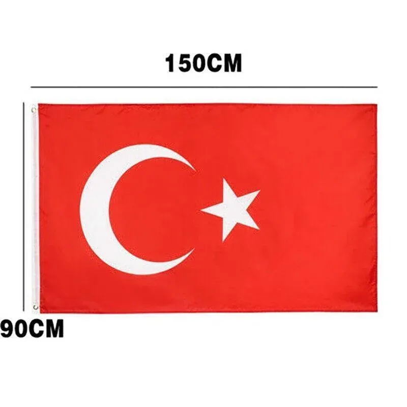 Large Turkey Turkish Flag Heavy Duty Outdoor 90 × 150 CM - 3ft x 5ft — image 4