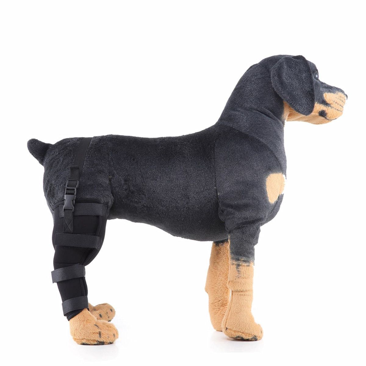 Dog Hind Right Leg Brace for Surgery Recovery, Puppy Rear Leg Protector with Stable Support, Prevents Licking Chewing Wounds, Aids Post-Op Recovery - Black — image 3