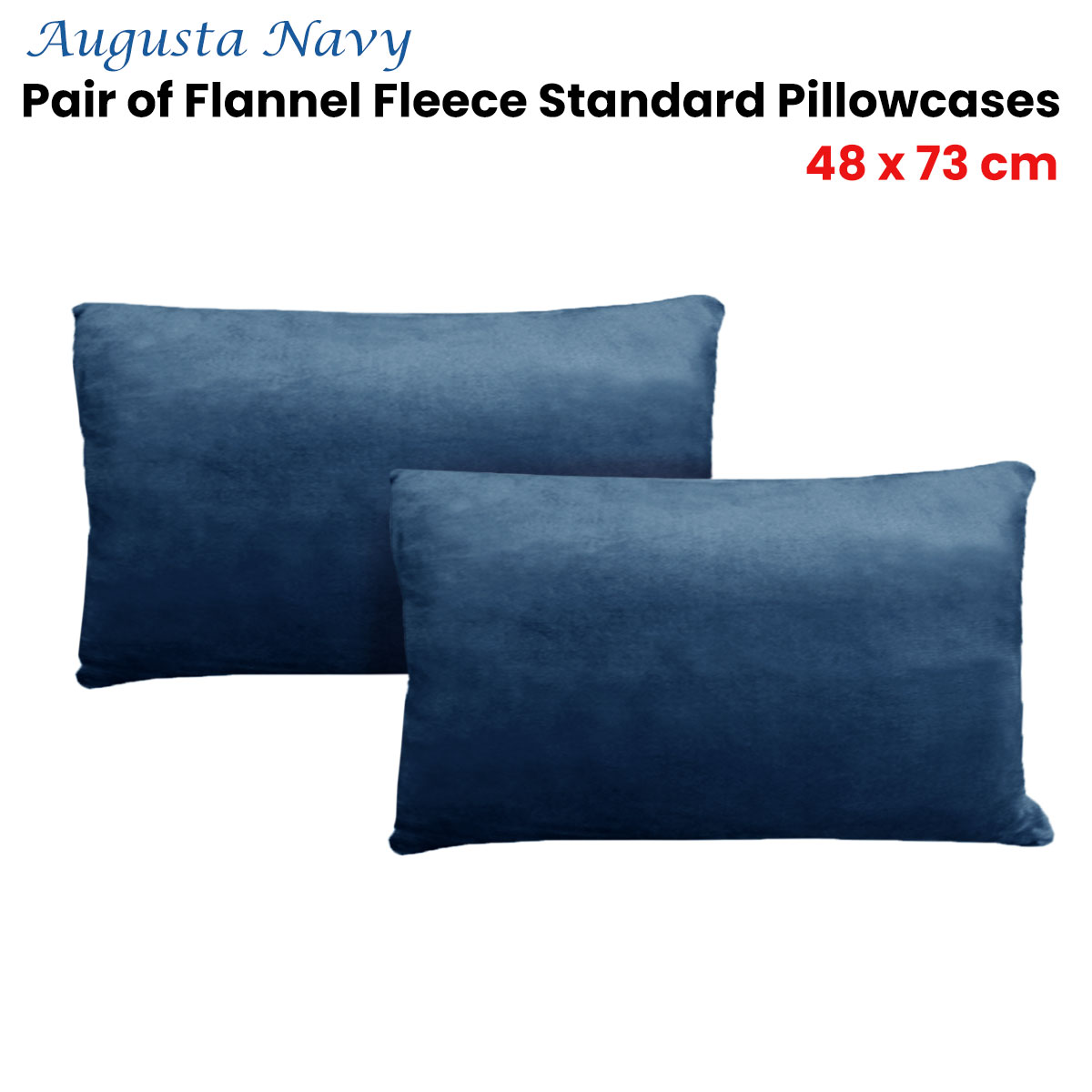 Alastairs Augusta Navy Pair of Flannel Fleece Standard Pillowcases โ image 2