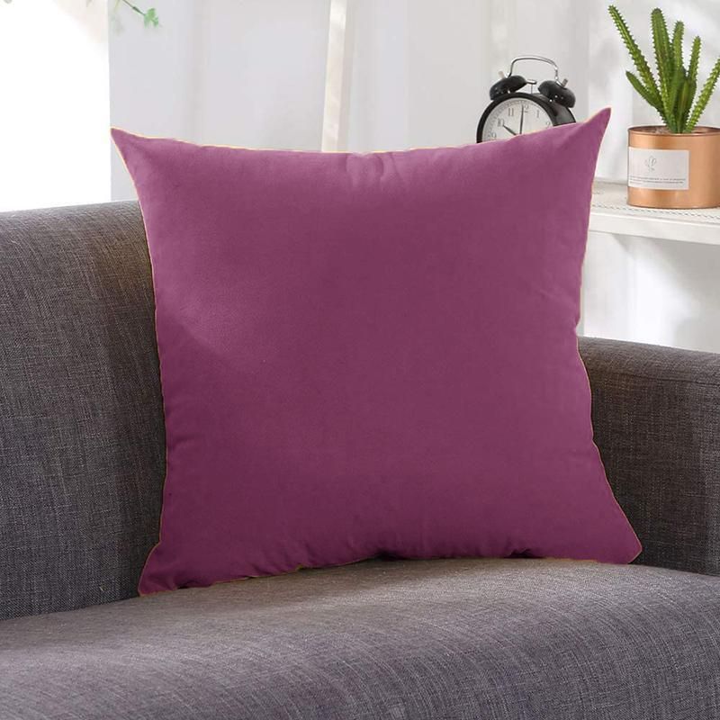 45cm*45cm Multicoloured Plain Solid Colour Cushion Cover Decorative Pillow Case - Pink โ image 6