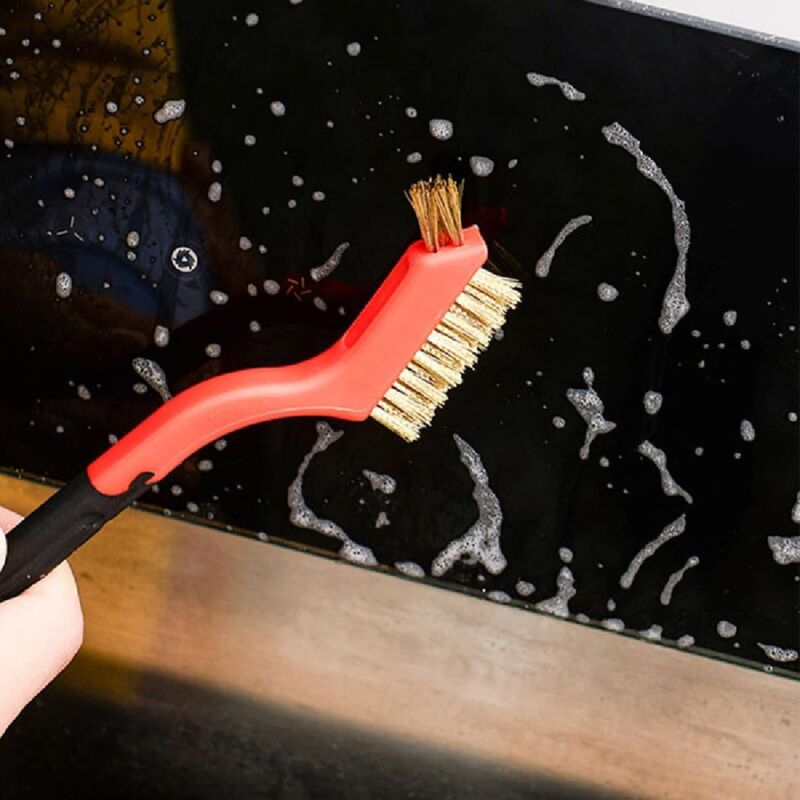 3 pcs Wire Brushes Stainless Steel Brass Carbon Nylon Scrub Brushes For Cleaning Welding Slag Stripping Rust Dust — image 4
