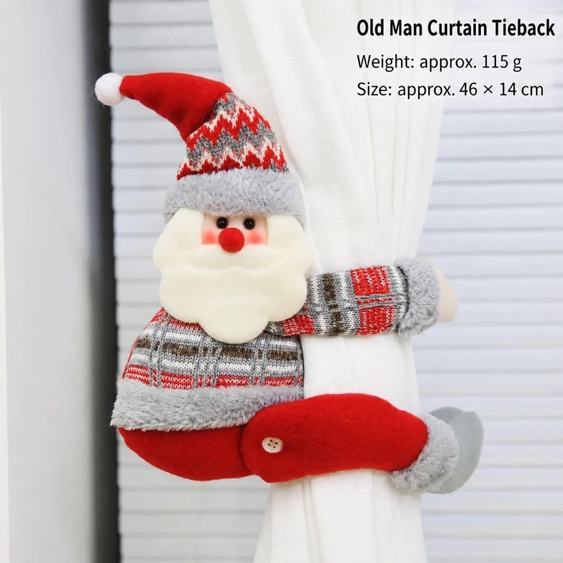 2Pcs Christmas Purple Snowman Curtain Tiebacks — image 2