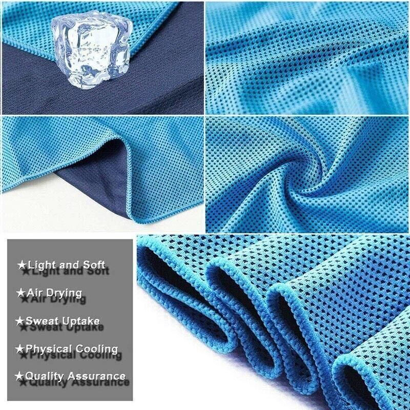 Instant Cooling Towel Gym Sport Golf Exercise Jog Cycling Outdoor Ice Cold Scarf - Dark Blue โ image 5