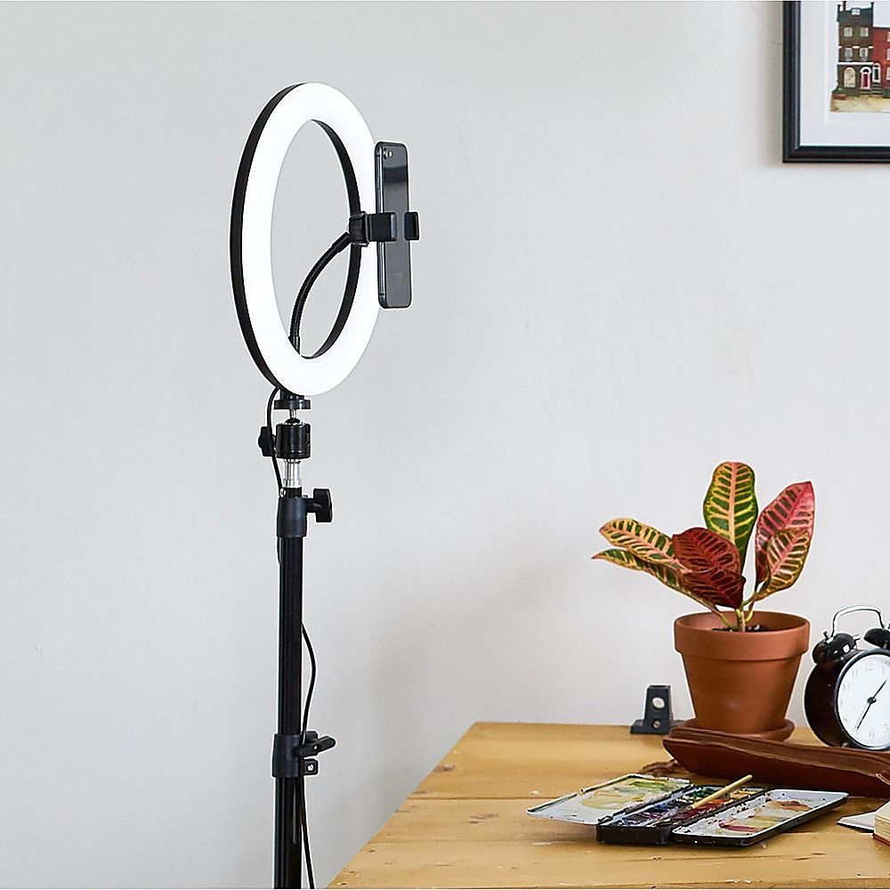 10" LED Selfie Ring Light with 1.6M Tripod Stand Phone Holder Photo Live Makeup — image 2
