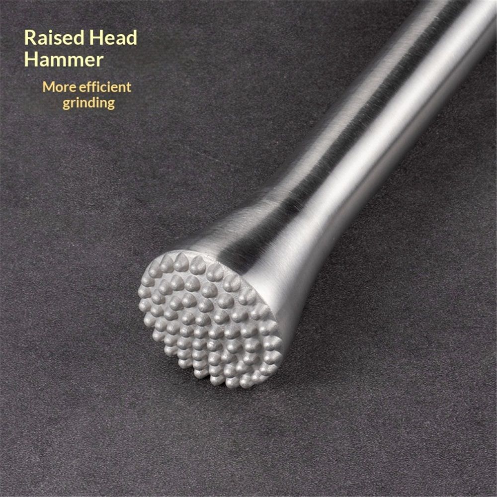 10.43 in for Cocktails Stainless Steel Drink Muddler Bartender Accessories Lemon Smasher for Home Bar Tool Ice Crusher for Fruit Drinks — image 2