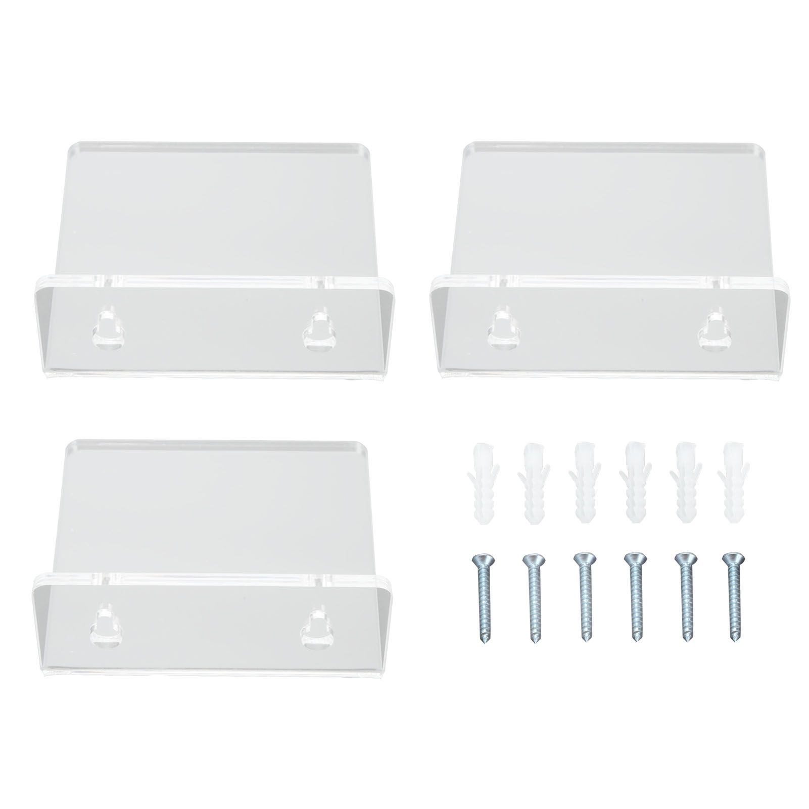 3PCS Clear Acrylic Display Rack Wall Mounted Floating Shelf for Home Toys Potted Plant Doll — image 2