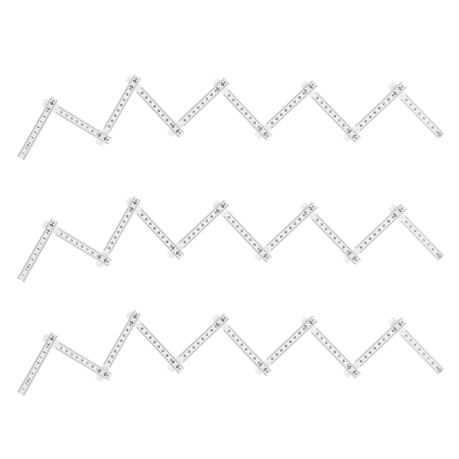 3Pcs Folding Ruler DIY Multi Angle Ruler Linear Measurement for Carpentry Tile Laying — image 4