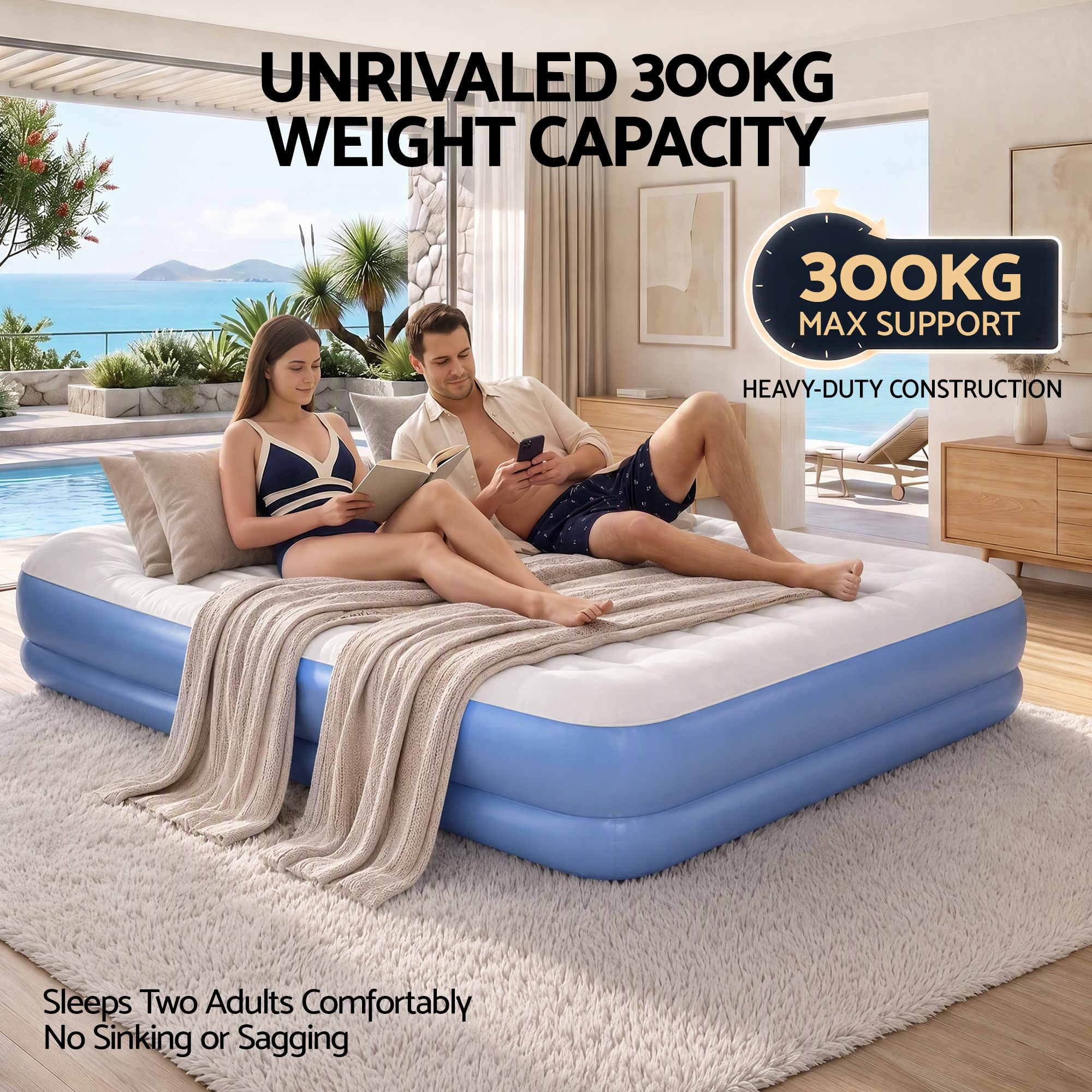 Weisshorn Queen Air Mattress with Rechargeable Cordless Pump 41cm — image 6