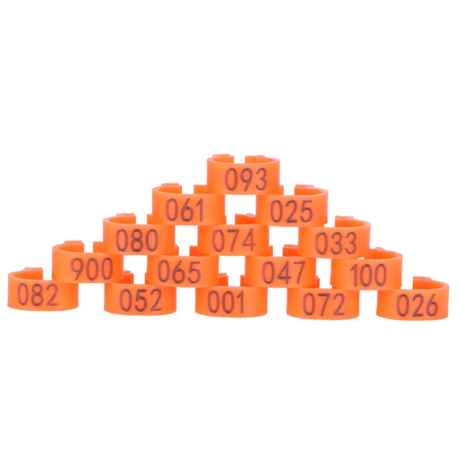 100pcs Birds Foot Rings Number Identification Pigeon Leg Bands Poultry Clip RingOrange — image 5