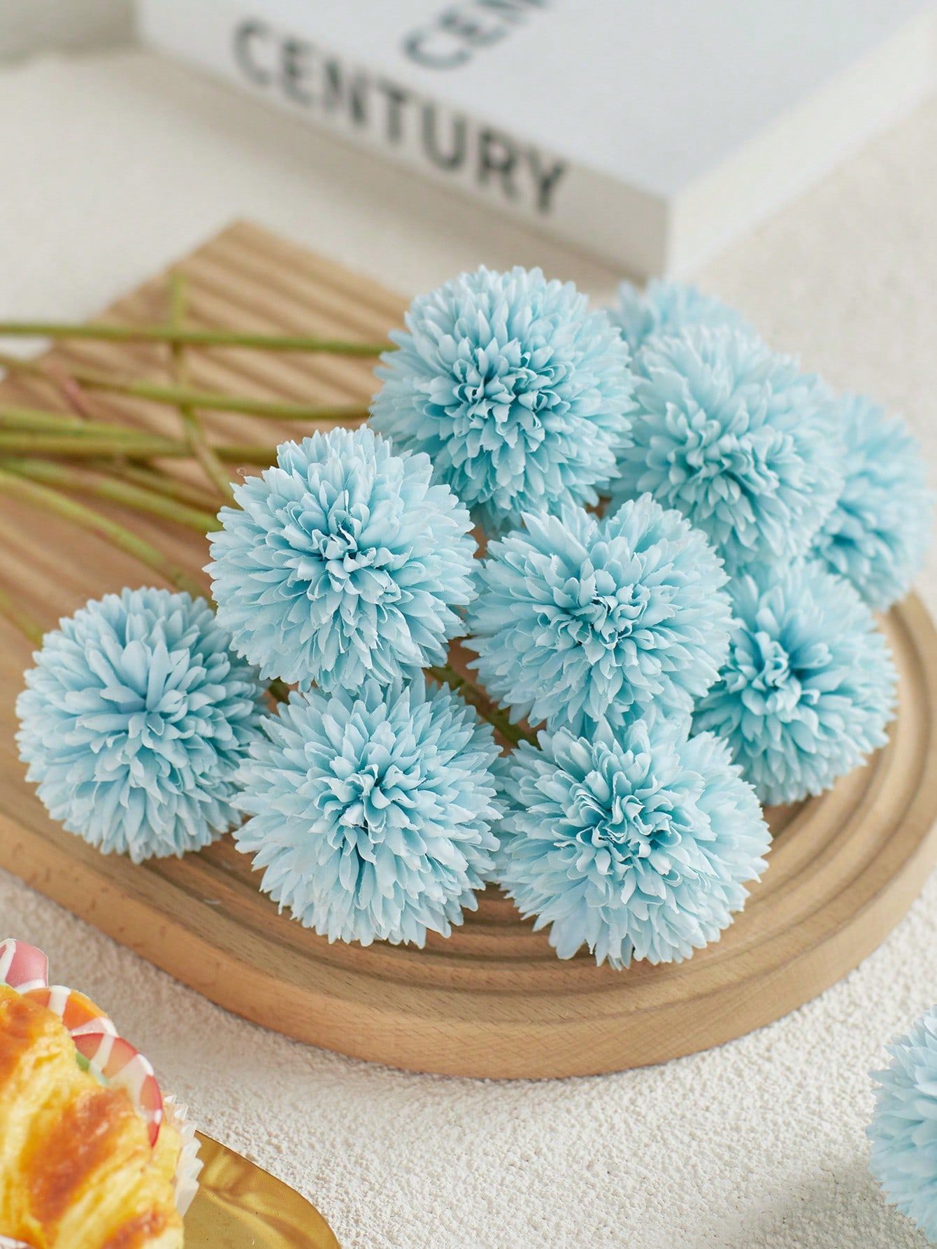 16pcs Artificial Chrysanthemum Ball Flowers Dandelion Hydrangea Arrangement Bouquet For Friends Bridal Wedding Home Office Decor Ideal Valentine s Day Gift