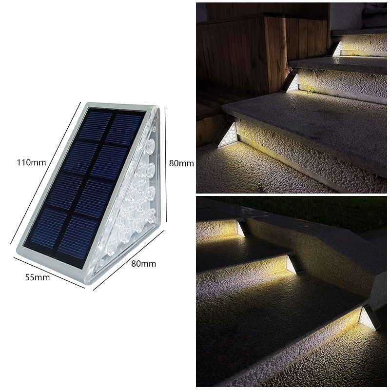 LED Solar Step Lights Waterproof Outdoor Stair Lights, Solar Deck Lights Outdoor Decor Solar Decoration Lights for Yard, Patio, Garden, Walkways, Front Door