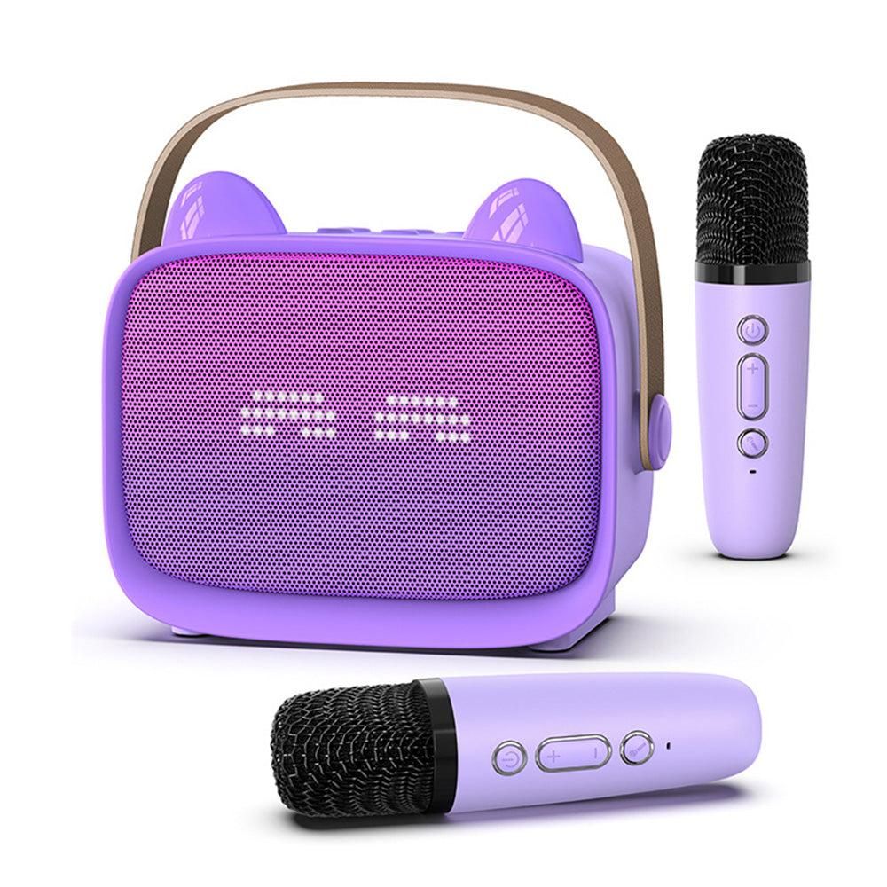 Mini Karaoke Machine - Portable MP3 Player with 2 Wireless Mics Toys & Gifts Purple โ image 4