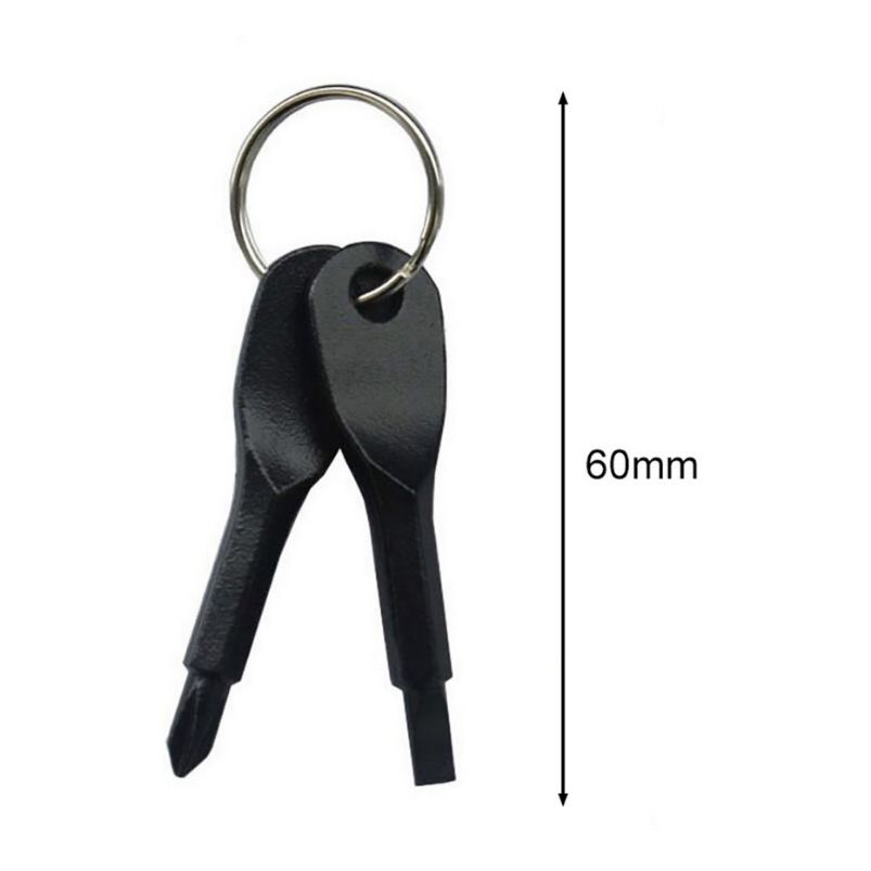 2 Pcs Portable Keychain Screwdriver Set, Mini Pocket Key Chain Phillips Slotted Head Screwdriver with Key Ring, Outdoors — image 3