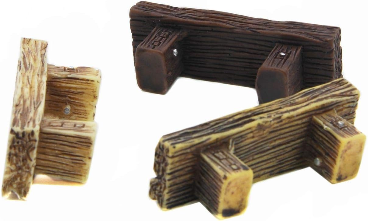 3Pcs Mini Resin Bench Miniature Fairy Garden Bench Dollhouse Accessories Statue DIY Decor Gift โ image 3