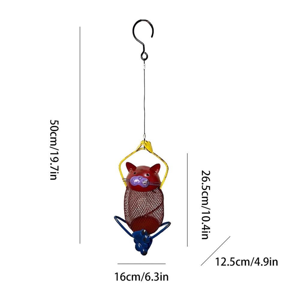 Wild Bird Feeders - Cat-Shaped Metal Frame Food Station with Hook Squirrel Proof Heavy Duty Bird Feeders for Outside for Outside Garden Yard Wildlife Observation