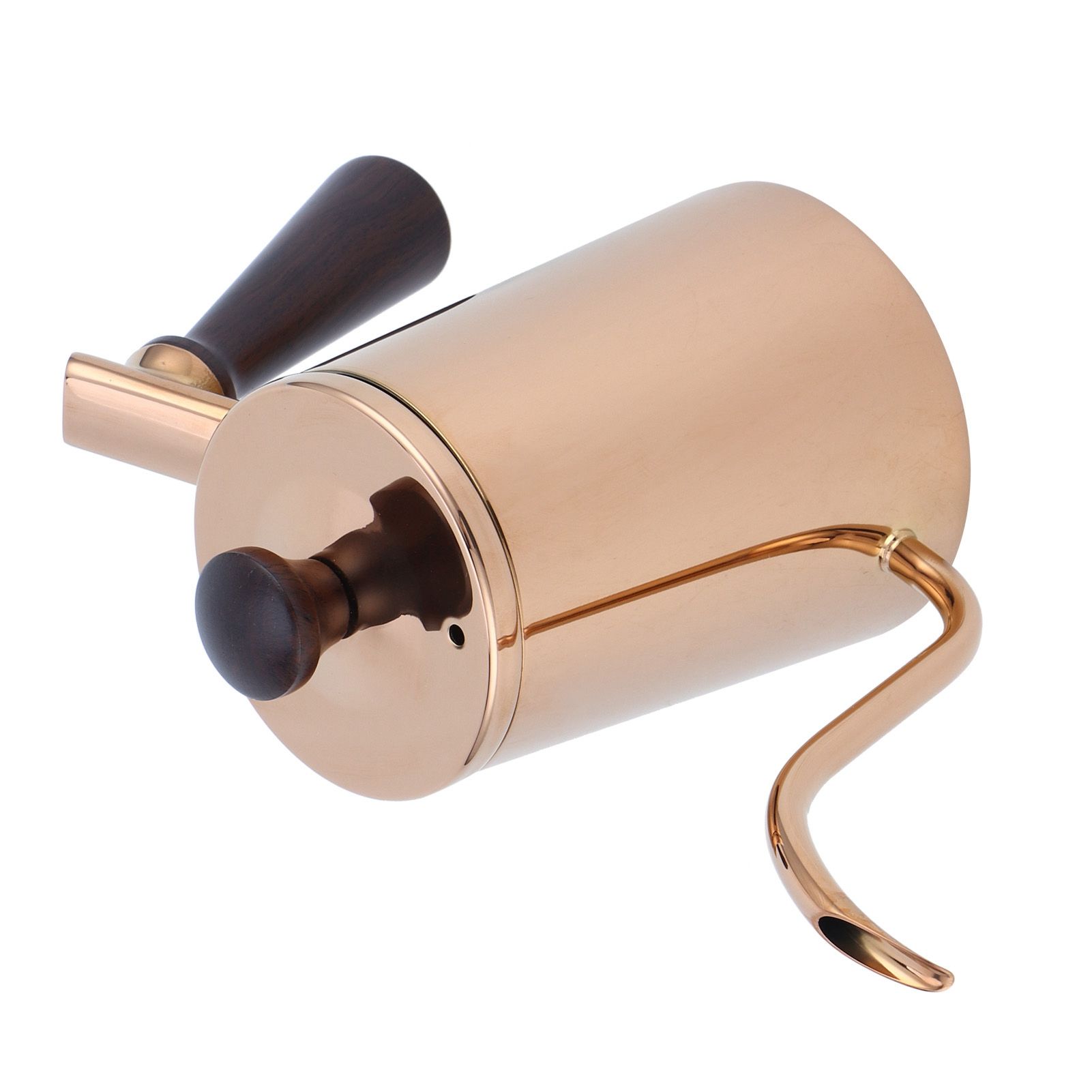 700ml Coffee Kettle 304 Stainless Steel Gooseneck Spout Coffee Drip Pot with Wooden HandleLong Spout‑Rose Gold — image 2