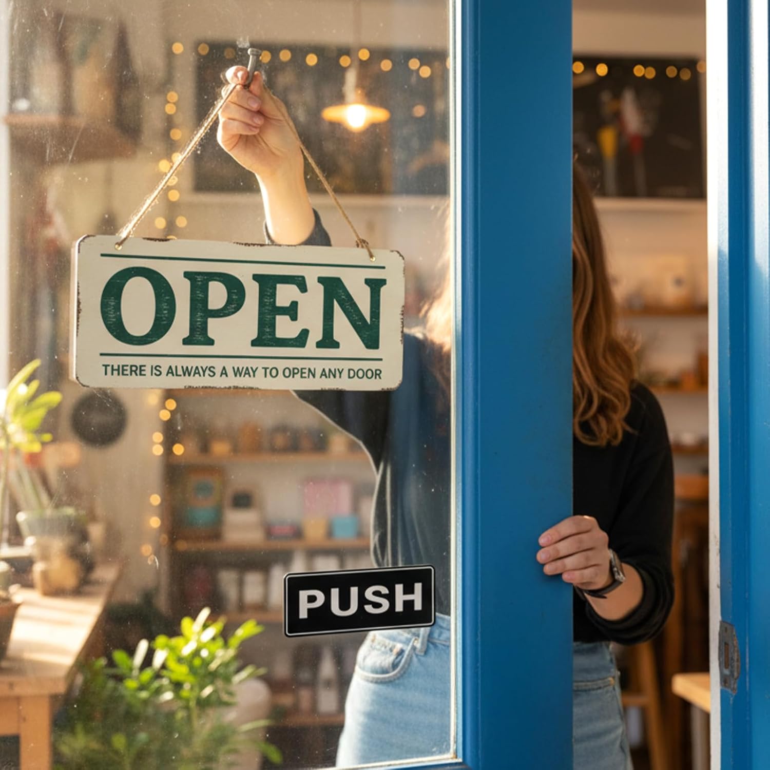 6Pack Push Pull Door Stickers,Adhesive Push and Pull Signs Stickers for Glass Doors and Other Side Doors in Business,Stores,Cafes,Shops - (2 × 5",Horizontal) — image 6