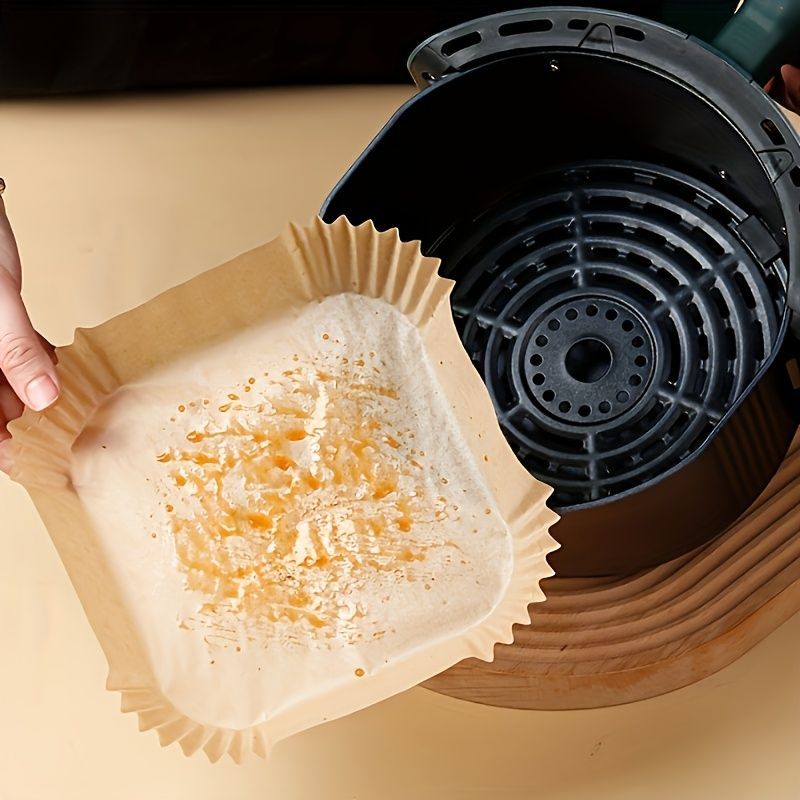 Air Fryer Liners Parchment Paper Air Fryer Disposable Air Fryer Paper Non-Stick - Brown - Size 01 — image 6