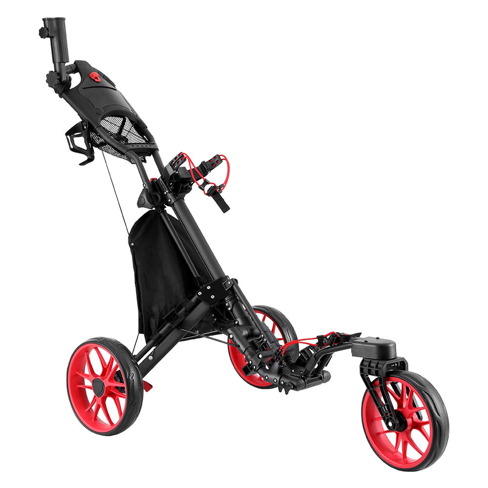 Everfit Golf Buggy Foldable Trolley Golf Cart Swivel Wheel Umbrella Bottle Stand โ image 3