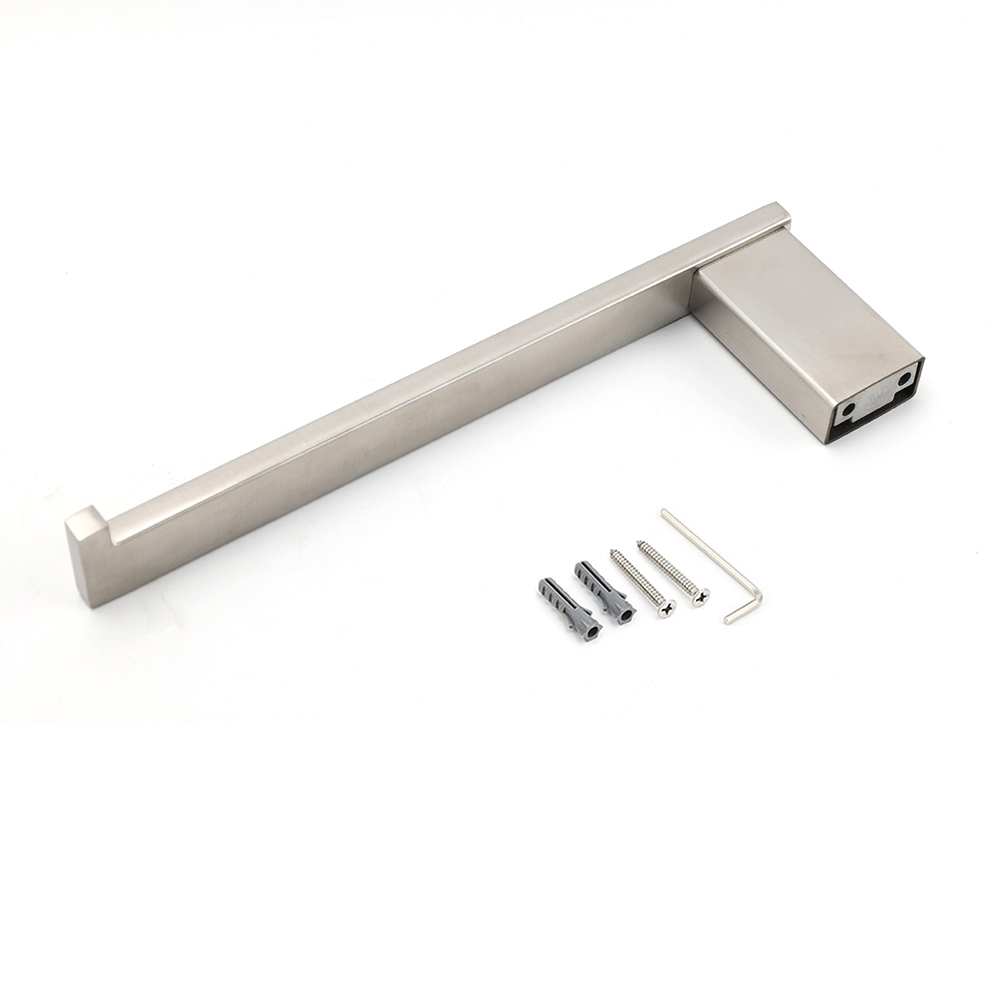 Brushed Nickel Bathroom Cubic Square Towel Rack Clothes Wall Mounted Holder Kit — image 4