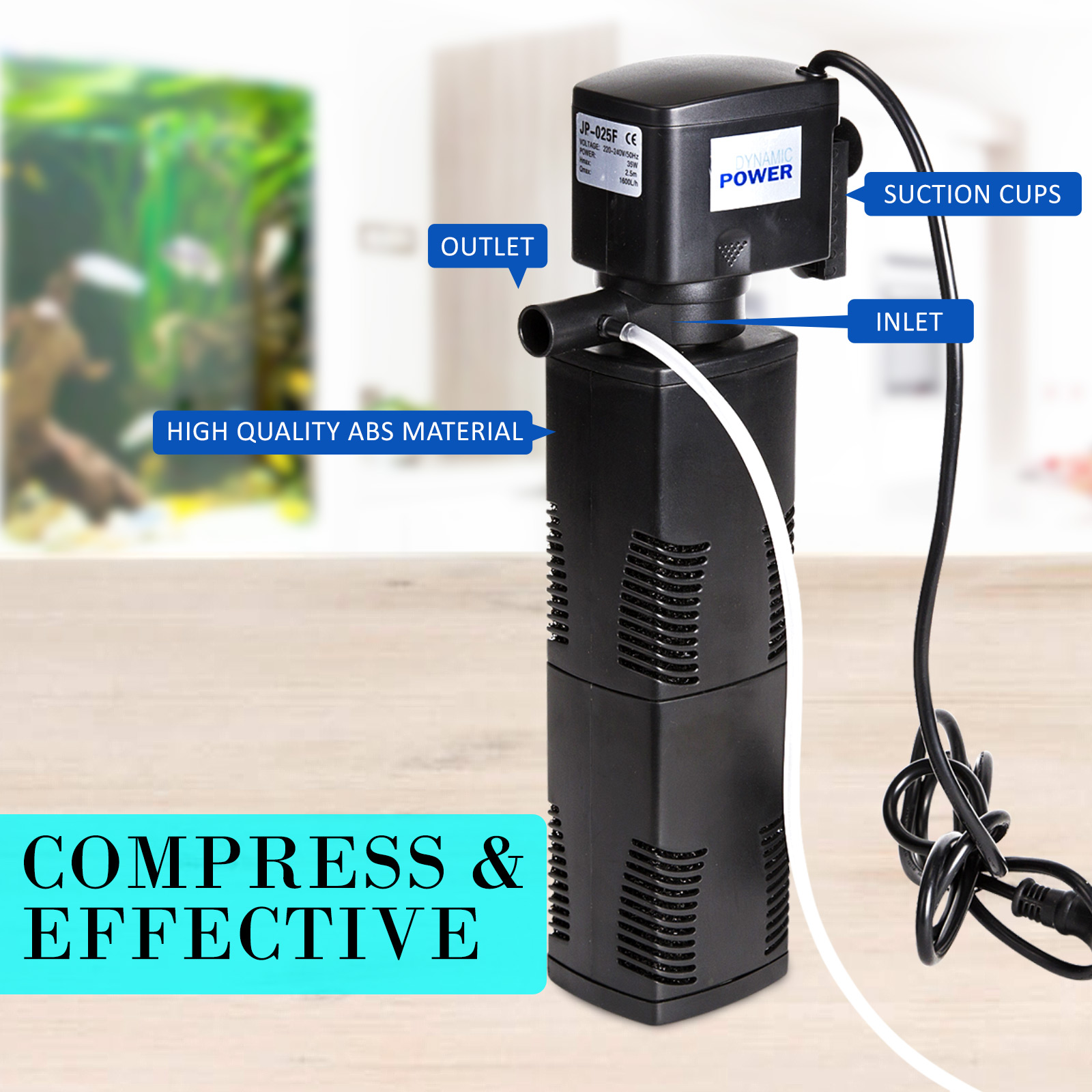 Aquarium Submersible Filter Pond Pump 1600L/H 35W 2.5m โ image 3