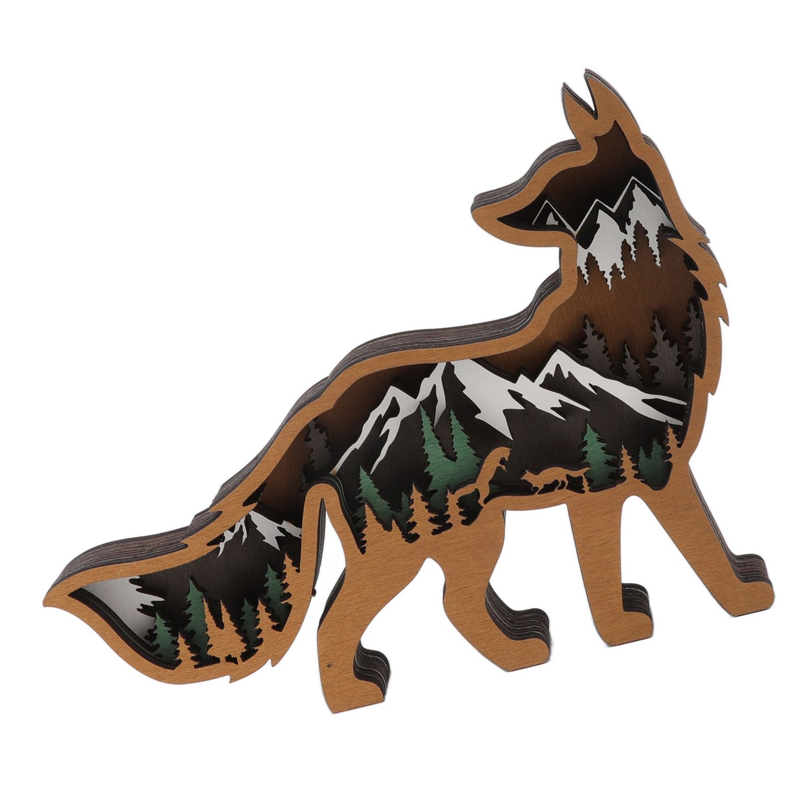 Wood Animal Ornament Multi Layered Creativity Mechanically Engraved Wooden Animal Crafts for Home Office Decoration — image 6