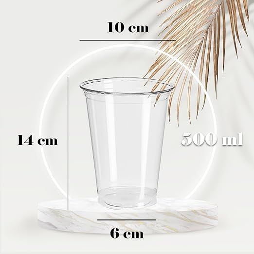 100pcs 500 ml Transparent Cups with Lids, Durable and Leak-Proof for Smoothies and Shakes lid with holes โ image 2