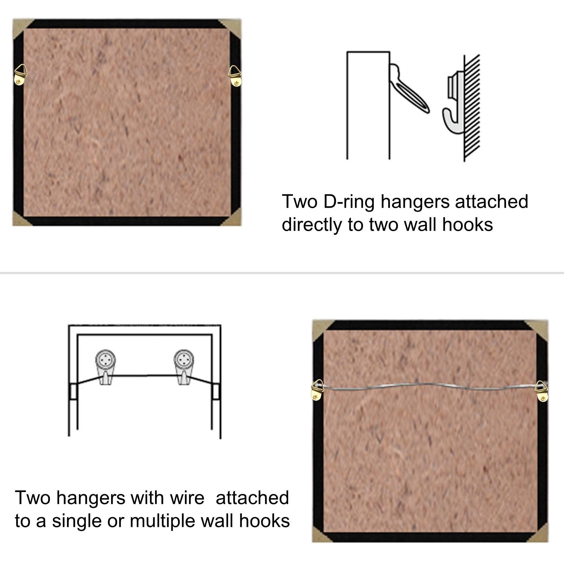 100 Pack Small Triangle Ring Steel Picture Hangers with Screws Picture Frames Picture Hang Solutions for Hanging Clock (Gold) — image 5
