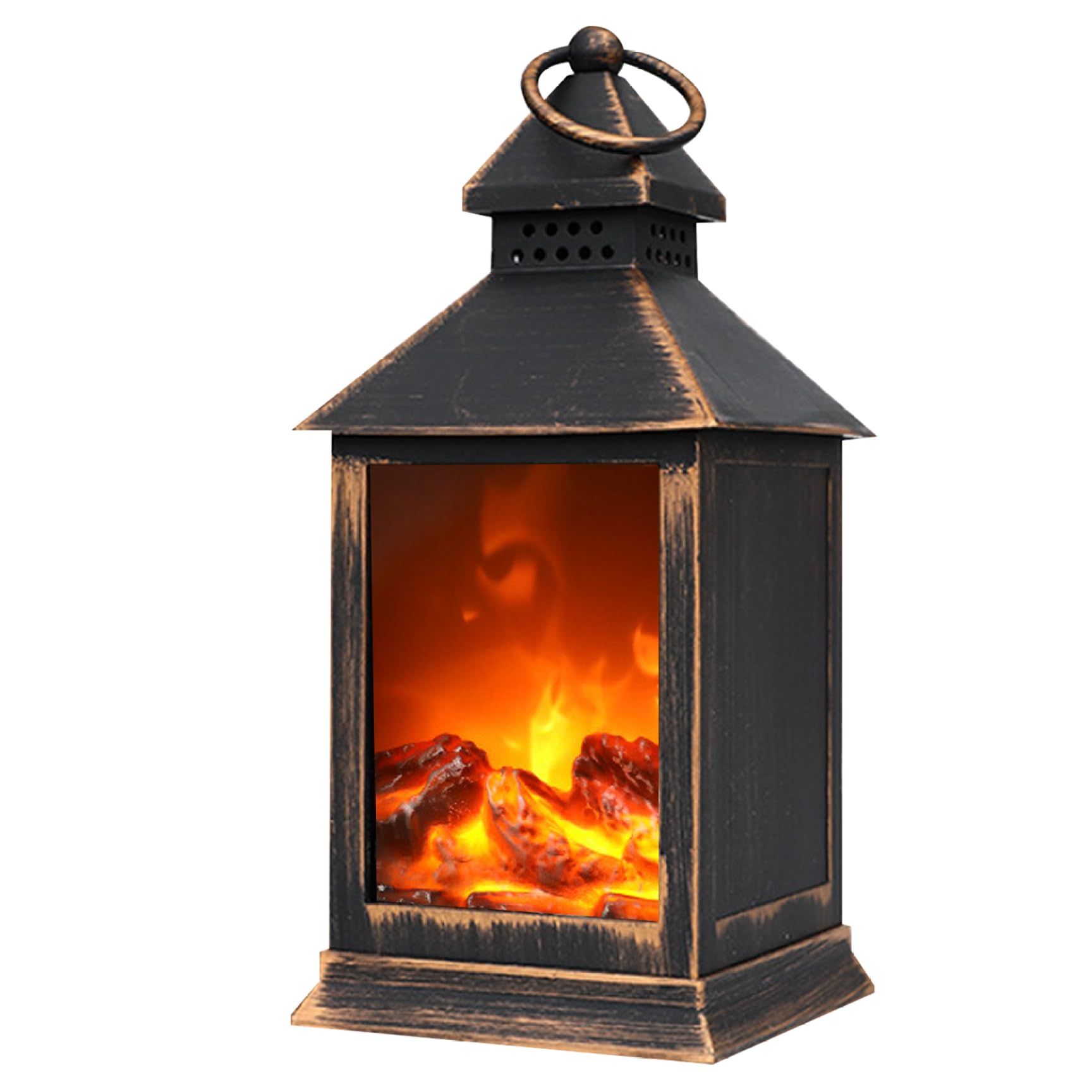 Flameless LED Fireplace USB/Battery Powered Desktop Fireplace with Handle Portable Mini Fireplace for Indoor Outdoor — image 2