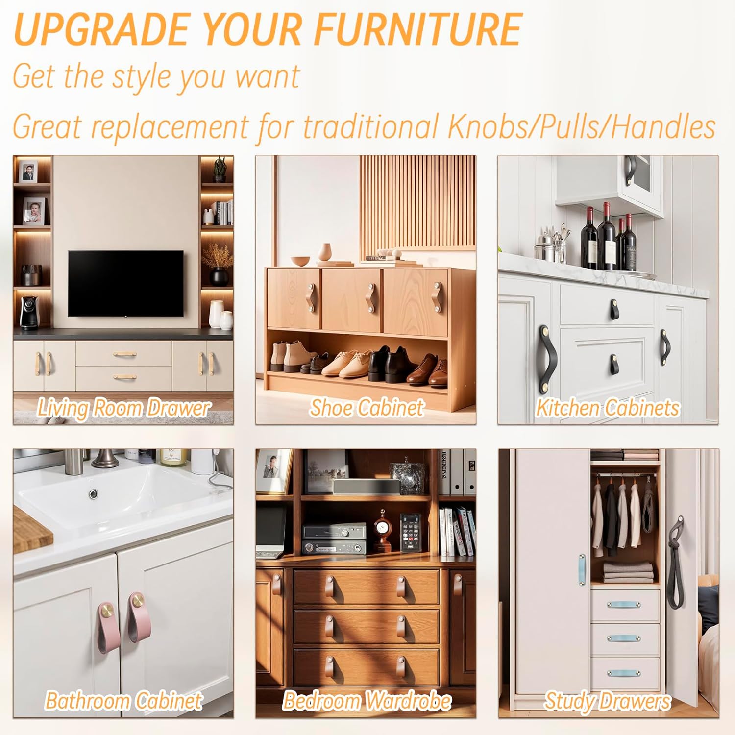 Leather Handles - Furniture Handles - Kitchen Handles - Door Handles - Cabinet Handles - Drawer Knobs - Furniture Hardware - Kitchen Hardware - Handles — image 6