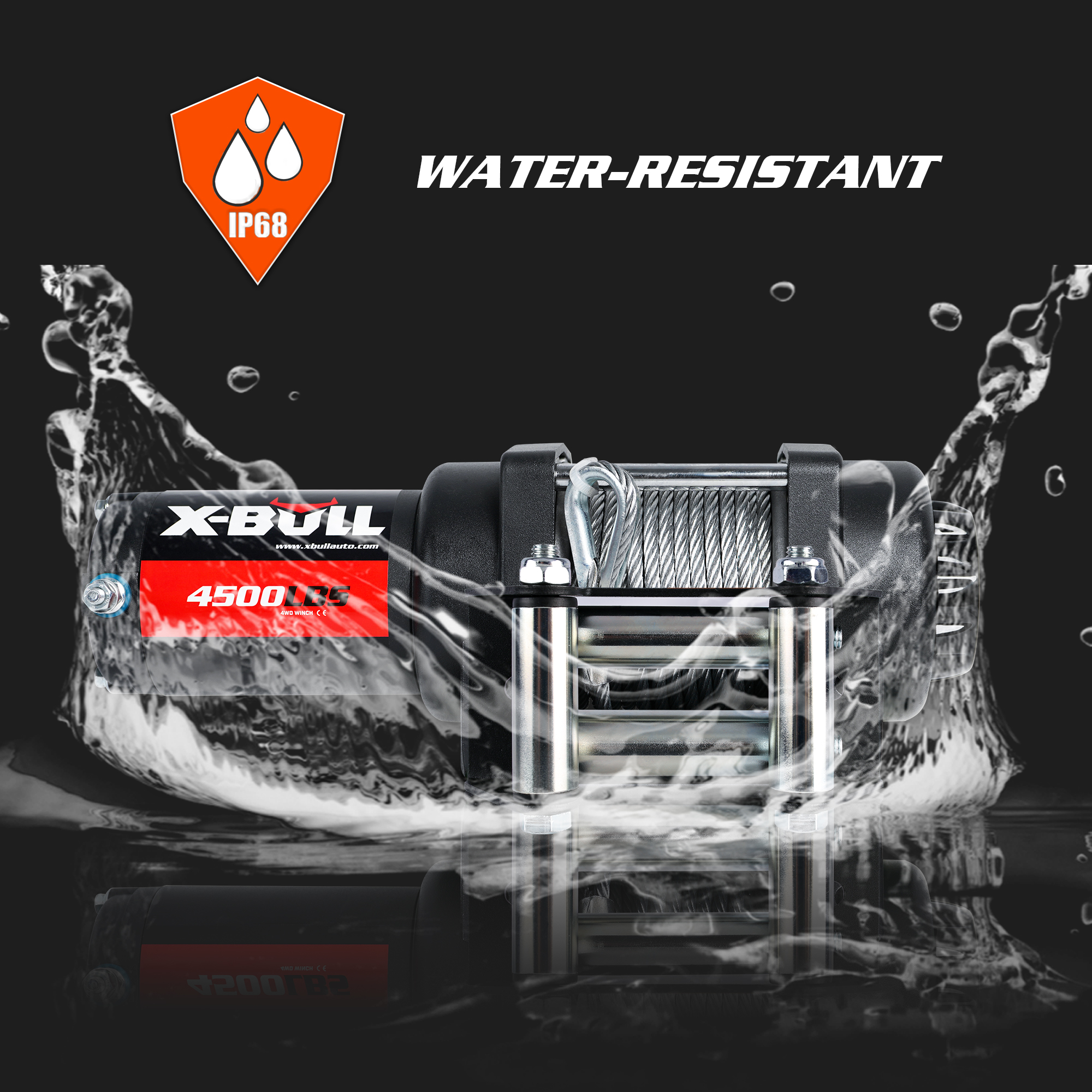 X-BULL Electric Winch 4500LBS/2041KG Steel Cable Wireless Remote Boat ATV 4WD โ image 3
