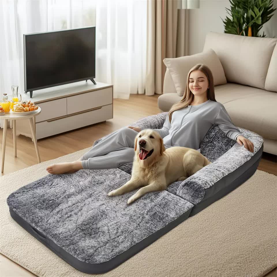 XL Human Sized Dog Bed Foldable Orthopedic Pet Dog Sofa Couch Comfy Big Bean Bed — image 4