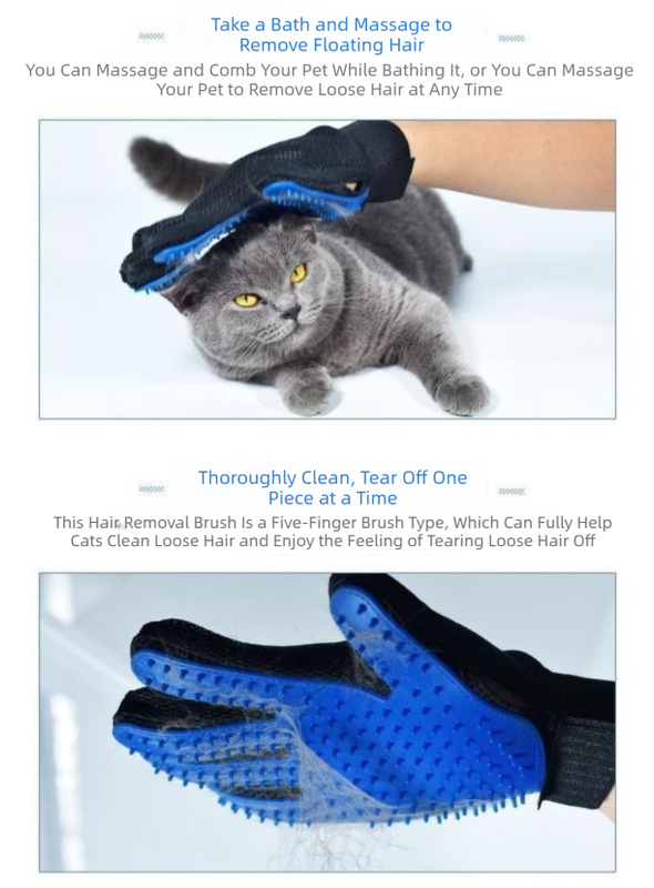 5 Pairs Blue Pet Grooming Gloves for Dogs & Cats - Deshedding, Bathing & Massage Brush โ image 3