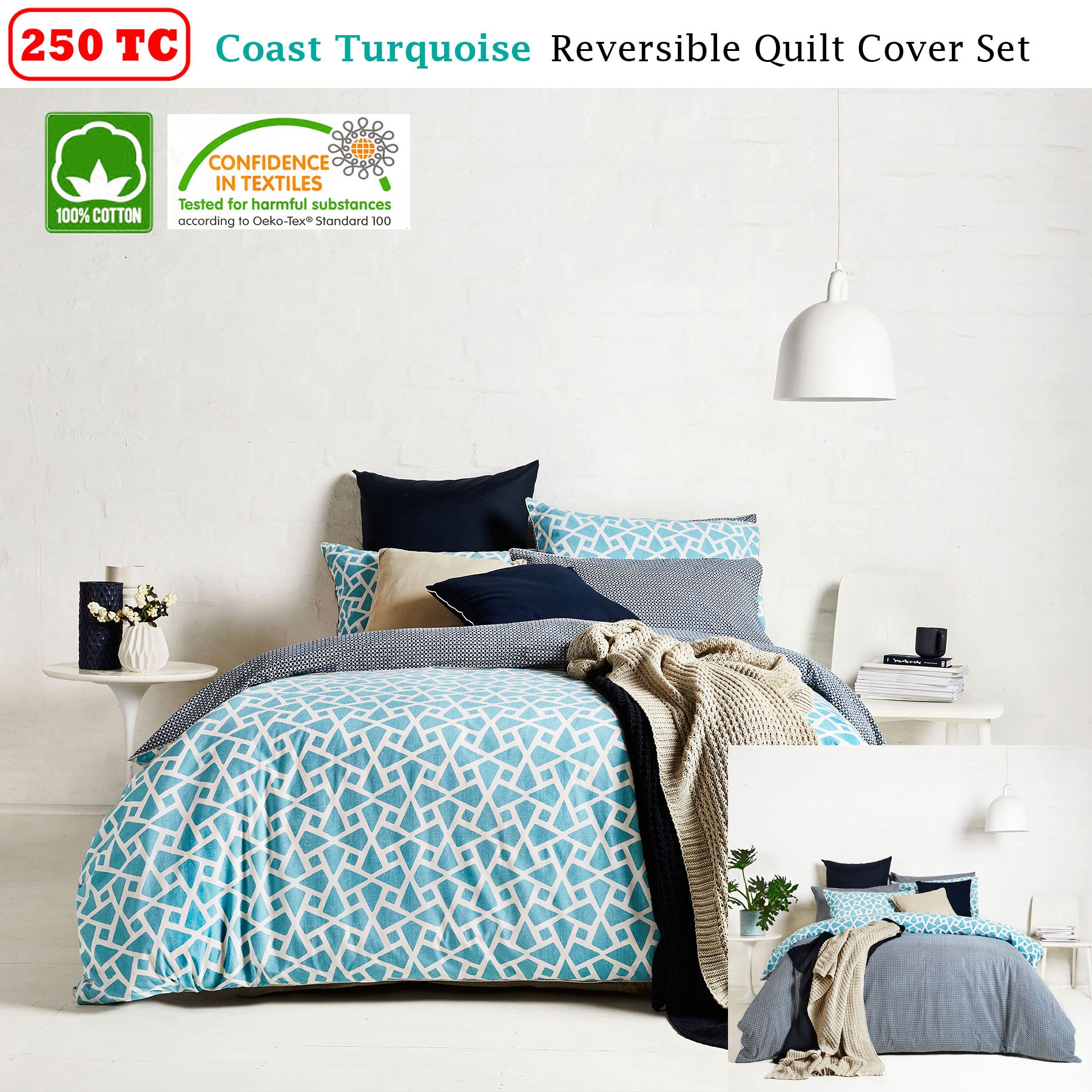 Ardor Coast Reversible Quilt Cover Set QUEEN — image 2