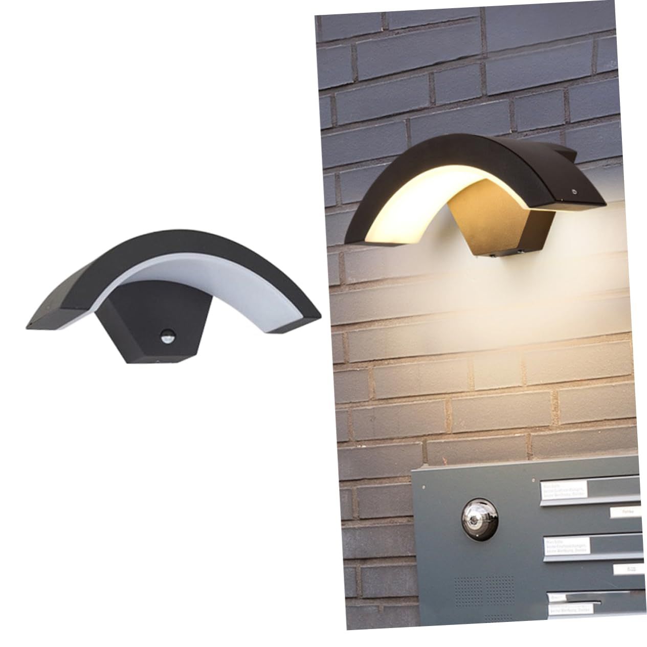 Outdoor Porch Light Up and Down Lights: 24W Modern Wall Sconce Arc Shape Outdoor Wall Lights for House Outdoor Wall Light Fixture — image 2