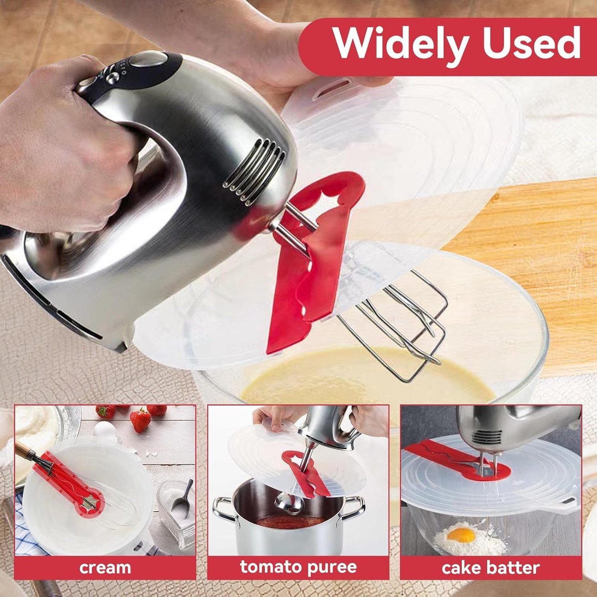 Immersion Blender Splatter Guard - Splash Guard for Mixer - ø 34 Cm - Whisk & Beater - Silicone Anti-Splash Lid - Universal - Fits Most Immersion Blenders — image 4