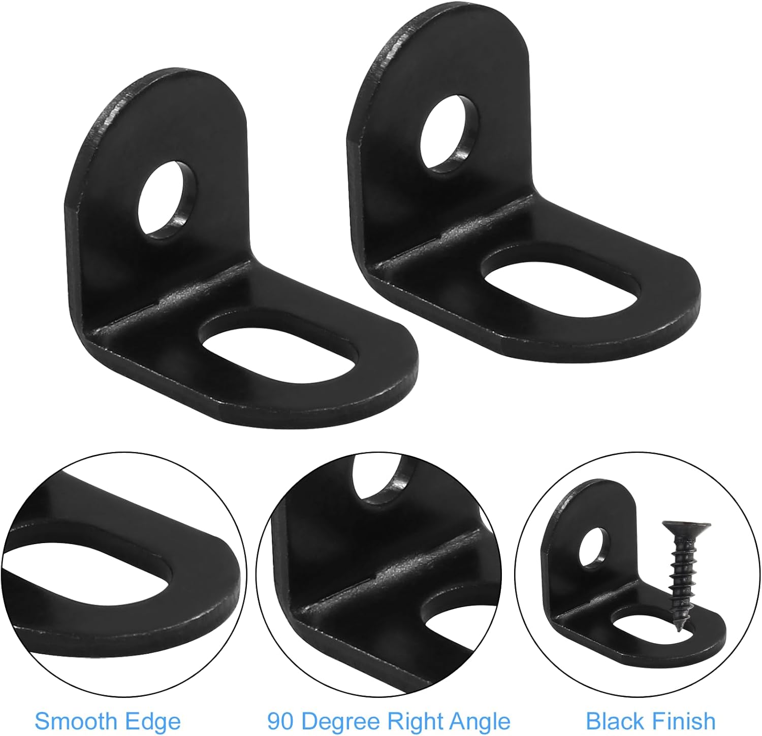 Biaungdo 15 Pcs 18x18x21mm/0.7"x0.7"x0.83" Adjustable Right Angle Brackets L-Shape Corner Brace Support Black — image 3