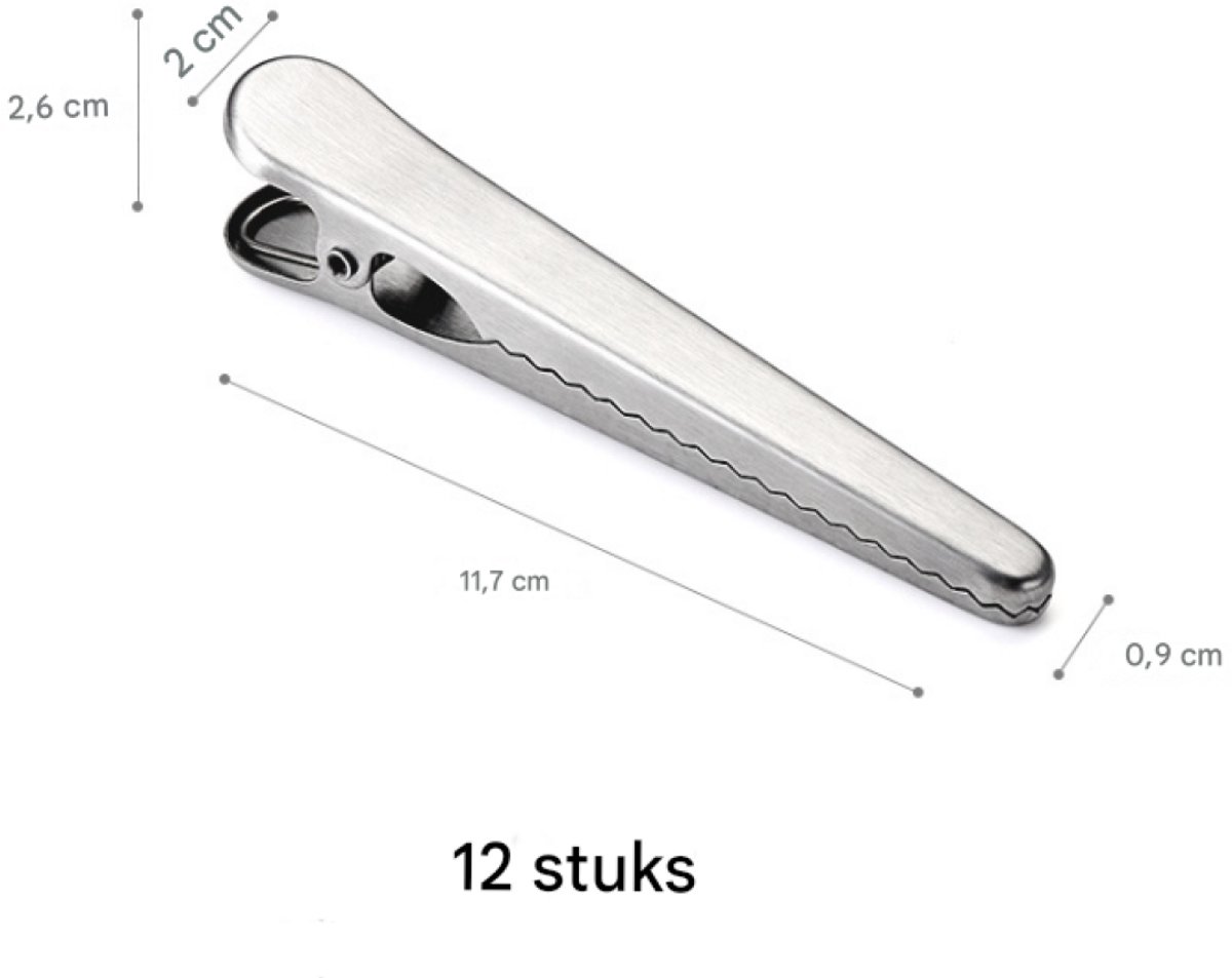12 Stainless Steel Bag Clips - Airtight Seals for Coffee, Chips & Food - Strong Jaw Grip for Freshness Preservation - Kitchen Organization & Storage — image 4