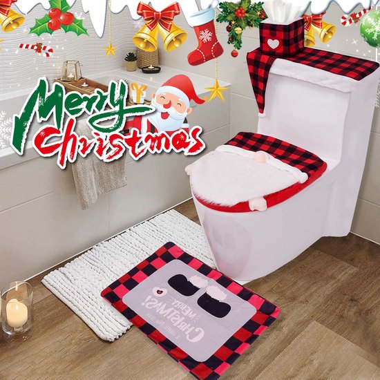 Toilet Seat Covers - Set of 4 - Christmas Toilet Seat Covers - Christmas Bathroom Accessories - Cute Christmas Dwarf Toilet Seats - Christmas Bathroom โ image 3