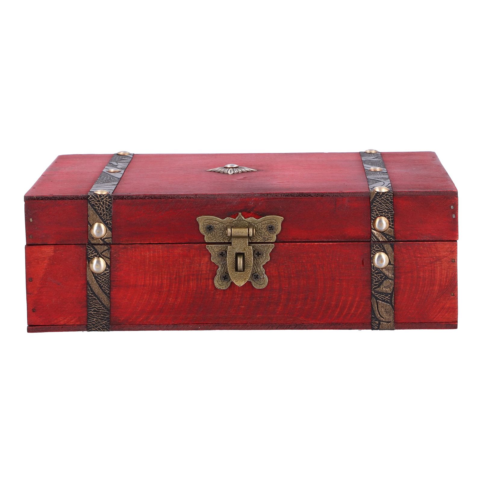 Jewelry Box Antique Wooden Photography Shooting Props Desktop Storage Box with Lock โ image 6