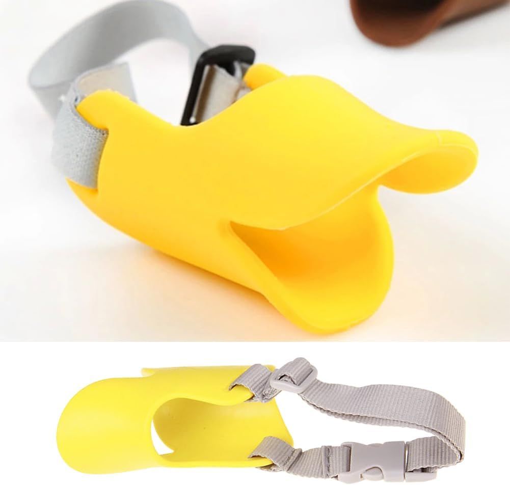 Dog Muzzle,Anti Bite Duck Mouth Shape DogMouth Covers,Soft Duck Silicone Mouth Cover with Adjustable Strap,Small Medium Dogs Muzzle Mask to Prevent — image 3