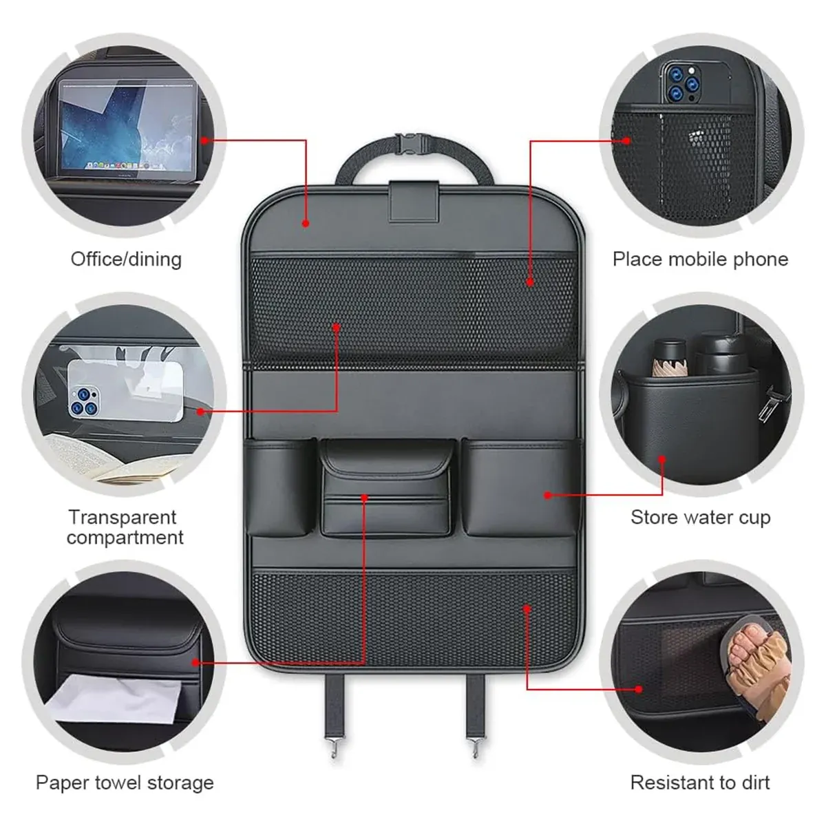 Backrest Storage Organizer Bag with Foldable Table for Vehicle Travel and Daily Use β image 5