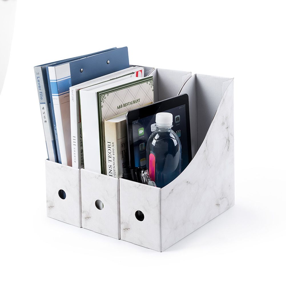 3 pcs Sturdy Cardboard Magazine Holders Folder Holders Magazine Storage Box Desk File Holder โ image 5