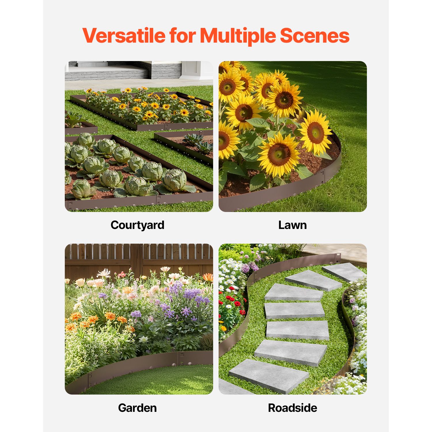 Steel Landscape Edging, 5 Packs 990 × 156 mm Rust-Resistant Metal Landscape Edging, Bendable Garden Edging Border, Heavy Duty Lawn Edging, Easy-to-Install — image 6
